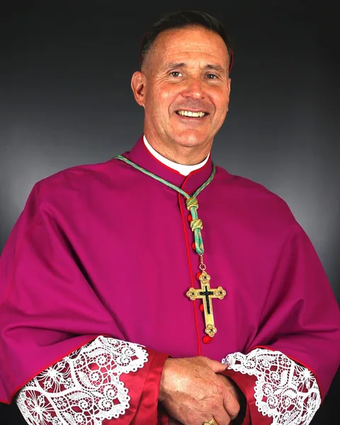 Portrait of Bishop Joseph Coffey, keynote speaker at the 59th Annual Louisiana Governor's Prayer Breakfast in 2023